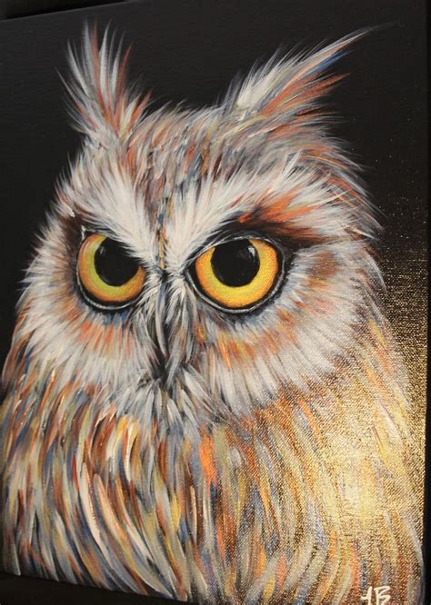 Owl Painting Owl Artwork Home Decor Bird Art Wildlife Picture By