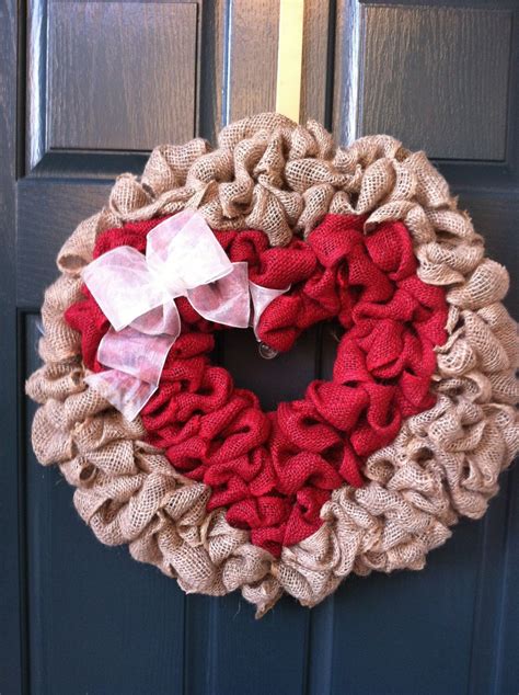 Valentine Heart Burlap Wreath By Celebrateeverything On Etsy Burlap