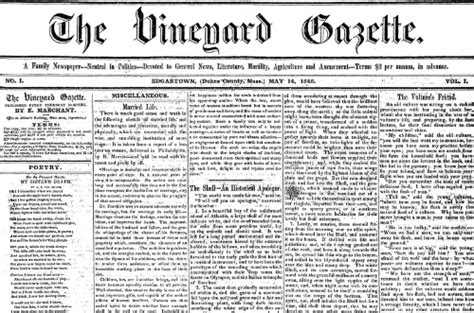 The Vineyard Gazette Marthas Vineyard News About The Gazette