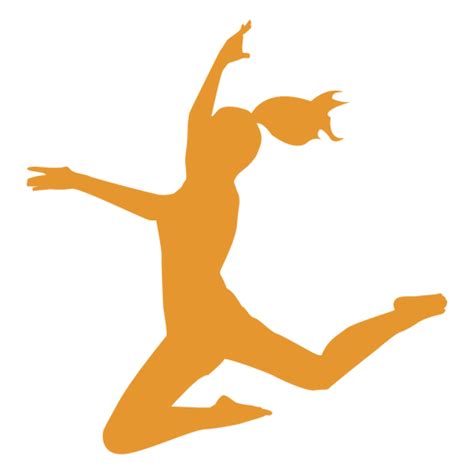 Silhouette Orange Girl Jump Transparent Png And Svg Vector File