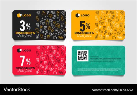Discount Card Or Voucher Fast Food Template Design