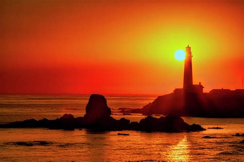 Sunset Behind Pigeon Point Lighthouse Photograph By Garry Gay