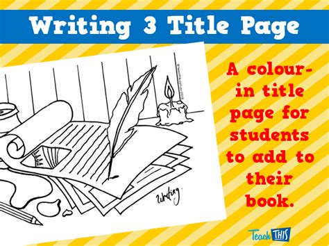 Writing 3 Title Page Printable Title Pages For Primary School