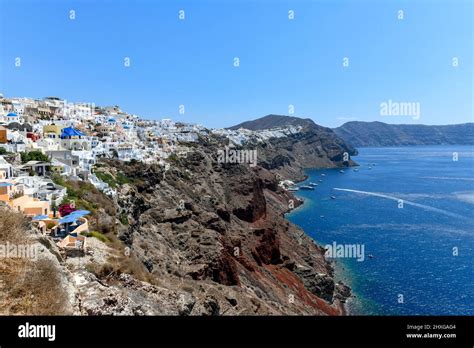 Charming View Oia Village On Santorini Island Greece Traditional