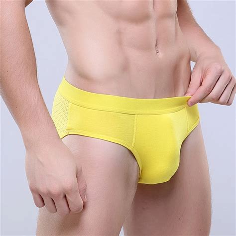 buy hot sexy men underwear briefs new low wais mesh shorts men pants trunks