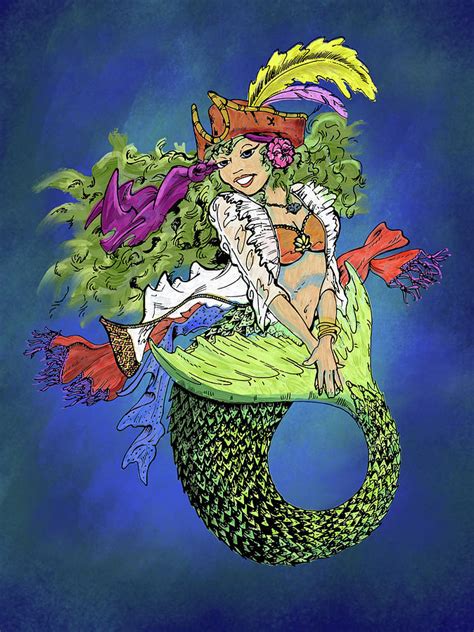 Pirate Mermaid Drawing By Jack Rotoli Fine Art America