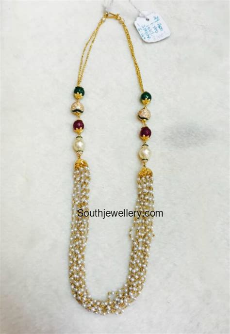 Pearl Beads Mala Indian Jewellery Designs