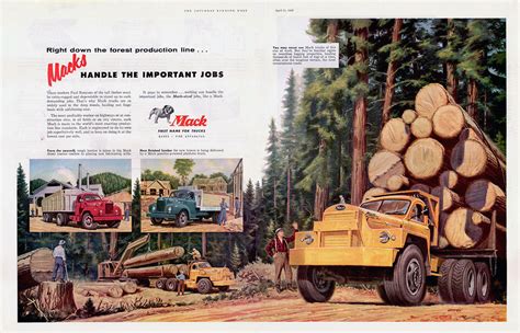 Transpress Nz 1956 Mack Logging Truck Ad