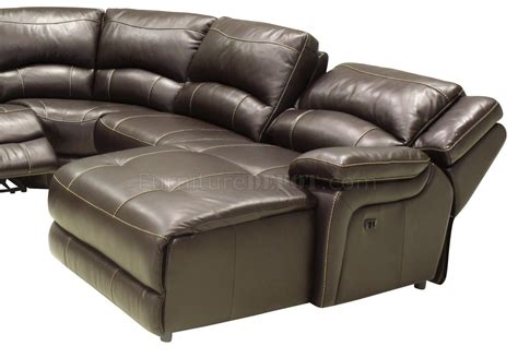 Mahogany Full Leather 6pc Modern Reclining Sectional Sofa