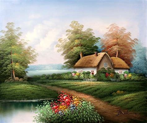 Painting Of English Cottageartist Unkown Cottage Art Contemporary