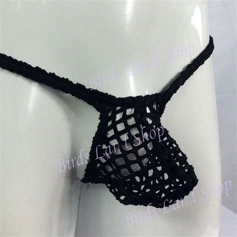 Sexy Mens Thongs Underwear T Back Bulge Pouch G4039 Black Big Net In G