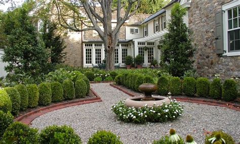 Formal Fountain Courtyard Brick Garden Roof Garden Front Courtyard