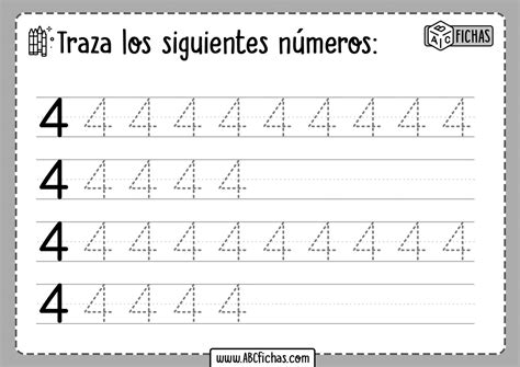 Trazar Los Numeros Abc Fichas