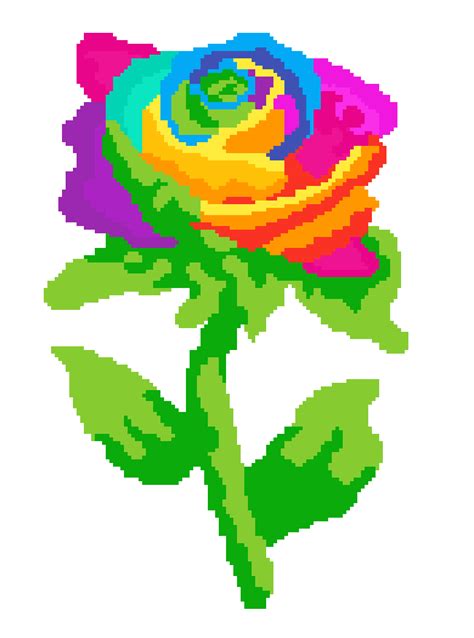 Pixilart Rainbow Rose By Mayathecat