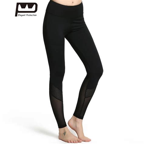 new high waist woman sexy sport pants mesh patchwork black leggings yoga running fitness pants