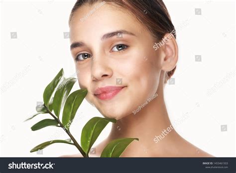 Cheerful Beautiful Woman Naked Shoulders Grass Stock Photo Shutterstock
