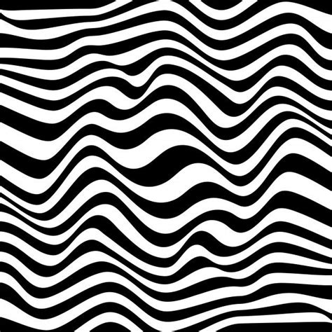 Abstract Background In Black And White With Wavy Lines Pattern In 2020