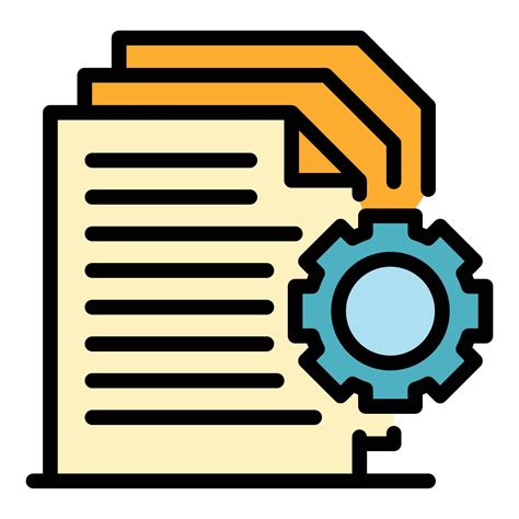 Docs In Work Icon Color Outline Vector 15393394 Vector Art At Vecteezy
