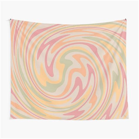 70s Retro Swirl Pastel Color Abstract Tapestry By Trajeado14 Tapestry