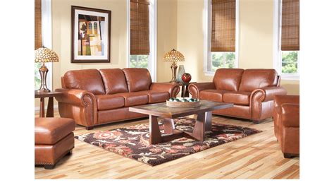 168800 Balencia Light Brown Leather 2 Pc Living Room