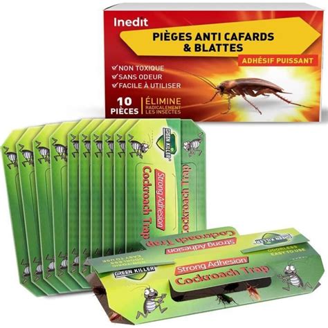 Piege Cafard 10 Pcs Pièges à Colle Anti Cafards Puissant Répulsifs