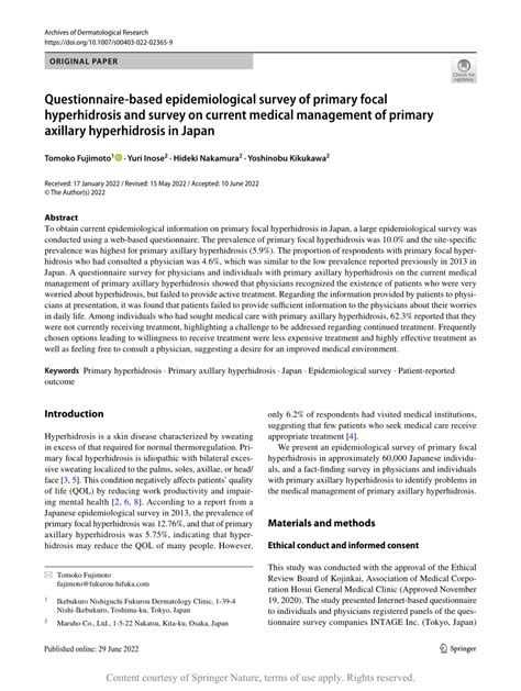 Pdf Questionnaire Based Epidemiological Survey Of Primary Focal