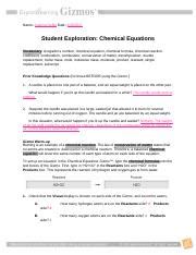 Each lesson includes a student exploration sheet, an. Bestseller: Student Exploration For Gizmo Answer Key Chemical Equations