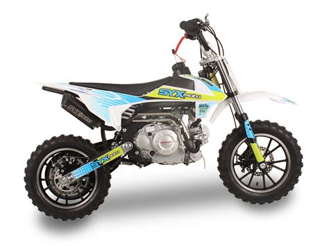 Syx Moto Tearoff 60cc Electric Start Mini Dirt Bike Yellowblue