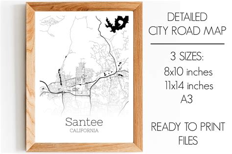 Santee California City Map Grafik Von Svgexpress · Creative Fabrica