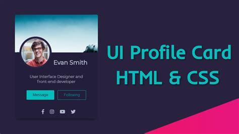 Profile Card Ui Design Using Html Css Javascript Images