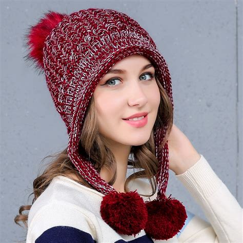 Fashion Women Beanies Winter Hat With Ears Warm Beanie Girl Hats With