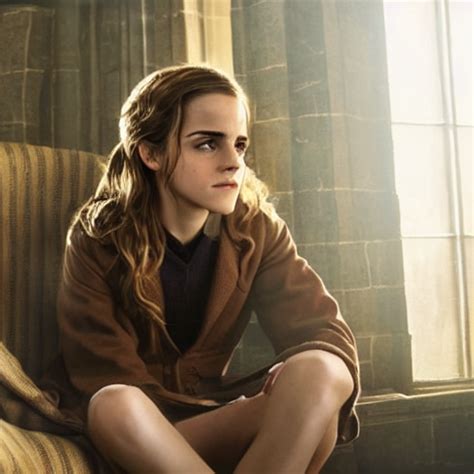 Krea Still Of Emma Watson As Hermione Granger Sitting Back And