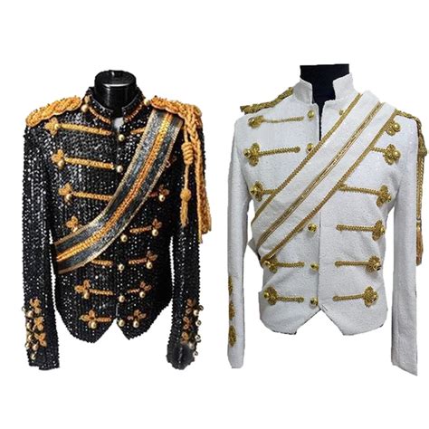New Men S Clothing Fashion Slim MJ Michael Jackson Coat Dance Sequins
