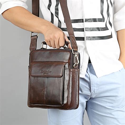 Meigardass Genuine Leather Mens Bag For Messenger Bags Small Crossbody Shoulder Bags Man Cow