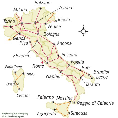 Rail Travel Italy Map Tourist Map Of English