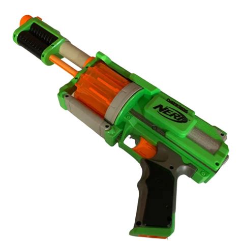 Fury Fire Pump Action Revolver Nerf Gun Green Team Dart Tag 10 Dart