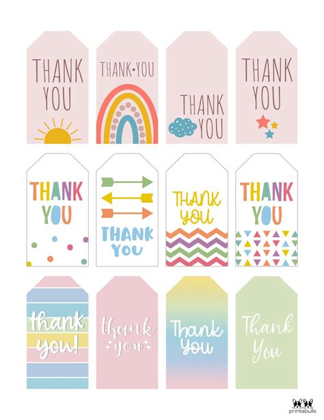 Pastel Ombre Birthday Thank You Tags Free Printable