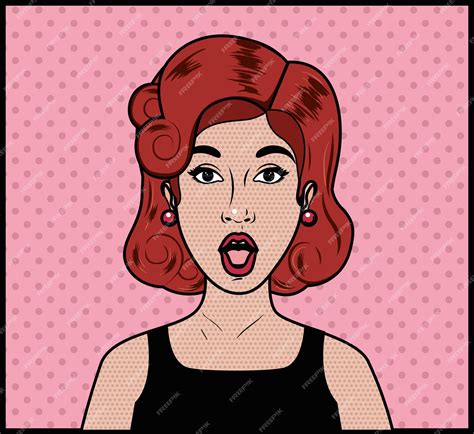 Premium Vector Redhead Woman Pop Art Style