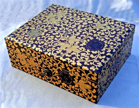 Japanese Edo Black Lacquered Writing Document Box C1865 Item 7489