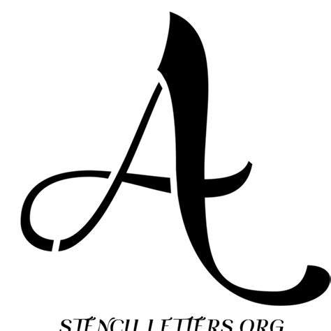 Deco Style Italic Free Printable Letter Stencils With Outline Cutout