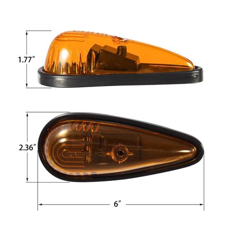 5x Amber Teardrop Sealed Top Clearance Cab Marker Roof Running Light