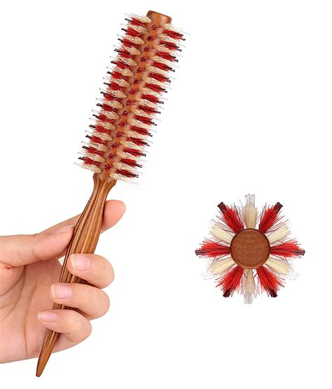 Small Round Boar Nylon Bristle Roller Hair Brush For Blow Drying