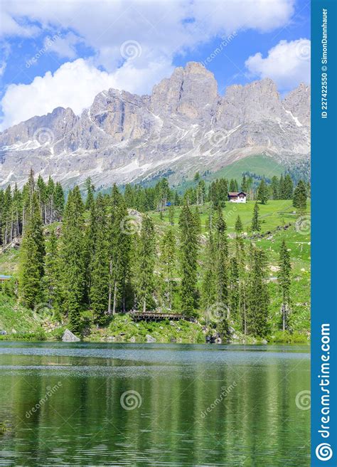 Paradise Scenery At Karersee Lago Di Carezza Carezza Lake In Dolomites