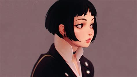 Hd Wallpaper Black Haired Anime Character Women Digital Art Ilya