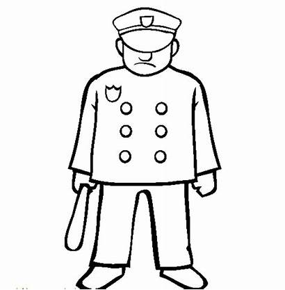 Police Coloring Officer Pages Uniform Sheets Clipart