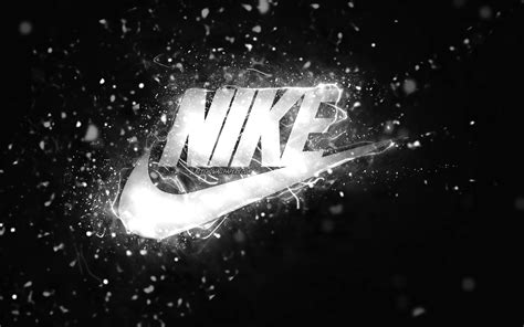 Download Wallpapers Nike White Logo 4k White Neon Lights Creative