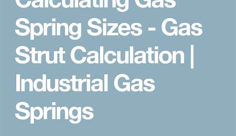 gas spring size chart