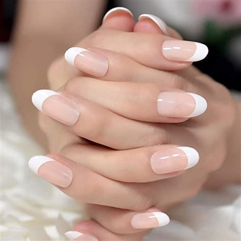 24 Count Beige Artificial Nails Nail Art Salon Oval