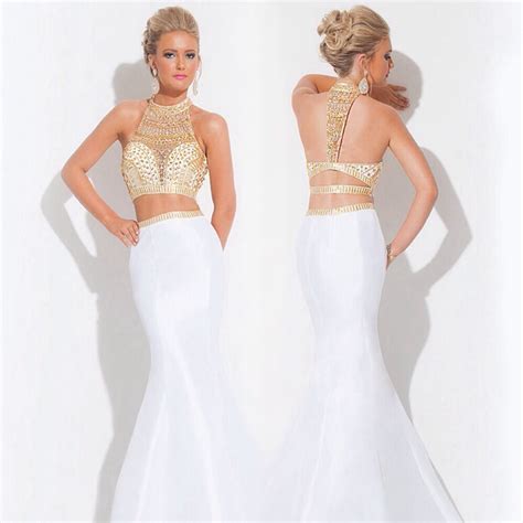 Maybe you would like to learn more about one of these? Two Piece White And Gold Prom Dress : A Wonderful Start - Always Fashion