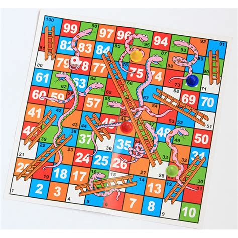 100 squares full of traps and tricks. Snake & Ladder Paper - T For Toys